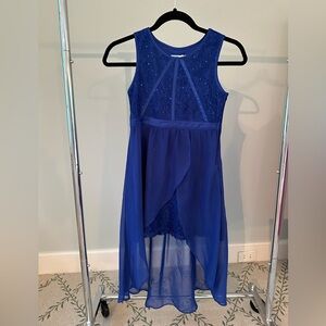 Tween Diva royal blue lace/sequin/chiffon dress. US Girls Size 8